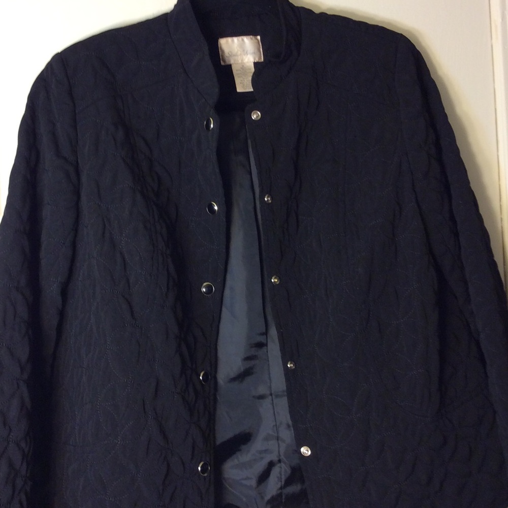 Black Quilted‎ Jacket, Snap Closure, Size Medium, Cottage Core, Y2K